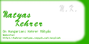 matyas kehrer business card